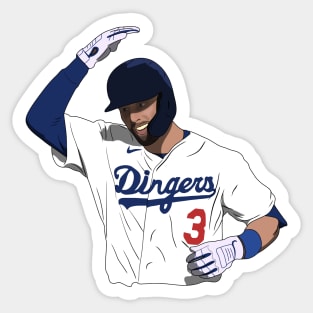 Chris Taylor Hits Dingers Los Angeles Baseball Sticker